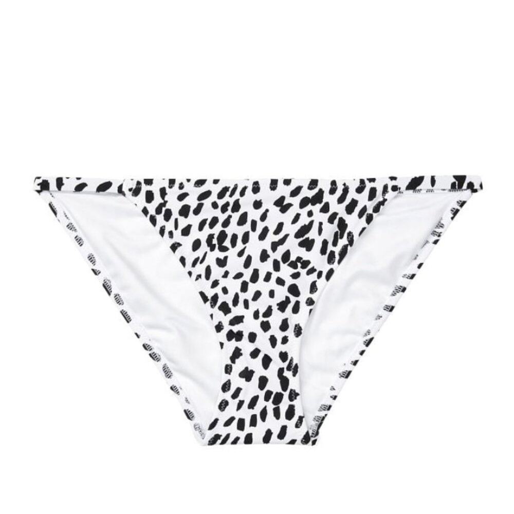 VICTORIA'S SECRET SWIM Menton Itsy Swim Bottom in White Black Size Large NWT